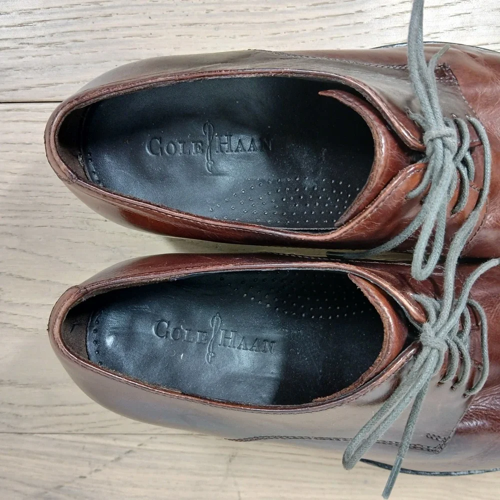 Cole Haan Oxfords Men 10 Brown Leather Lace Up Dress Office Business Classic